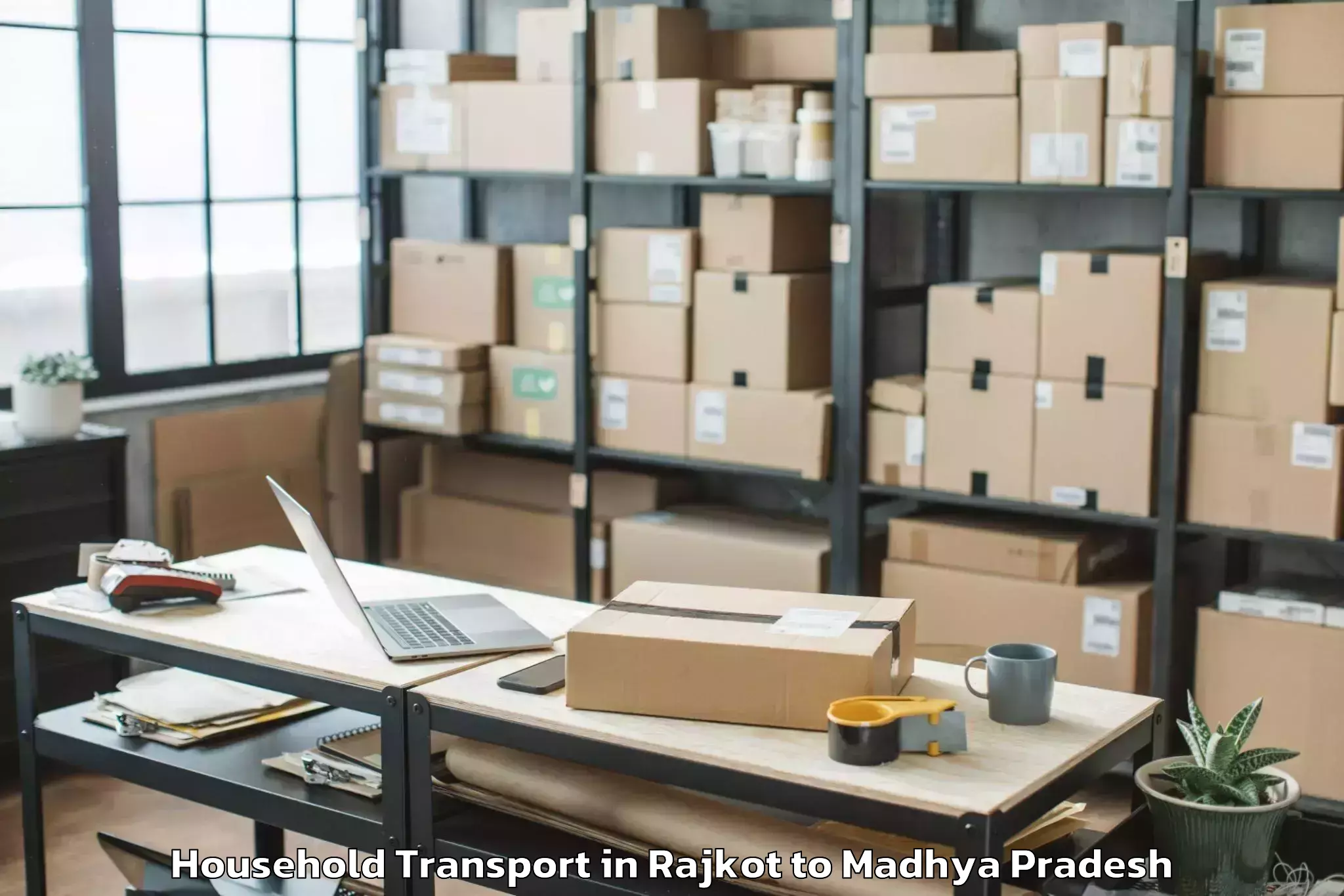 Book Rajkot to Narwar Household Transport Online